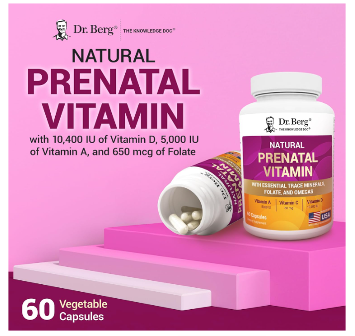 Dr. Berg Natural Prenatal Multivitamins with Superfood Extracts - 60 Capsules