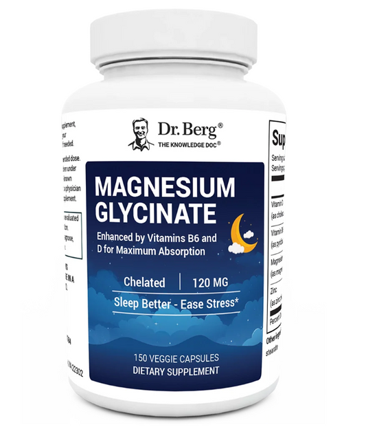 Dr. Berg Magnesium Glycinate with Vitamin D B6 & Zinc - 150 Capsules