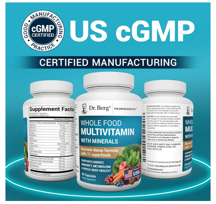 Dr. Berg Whole Food Multivitamin with Minerals - 60 Capsules