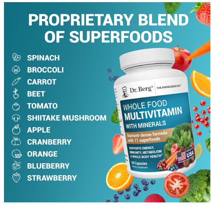 Dr. Berg Whole Food Multivitamin with Minerals - 60 Capsules