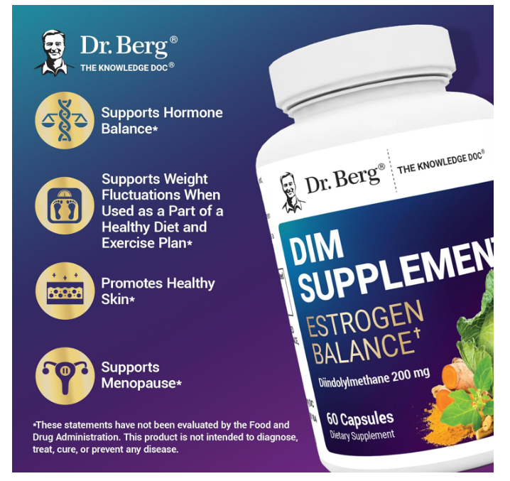Dr. Berg DIM Supplement Estrogen Balance - 60 Capsules