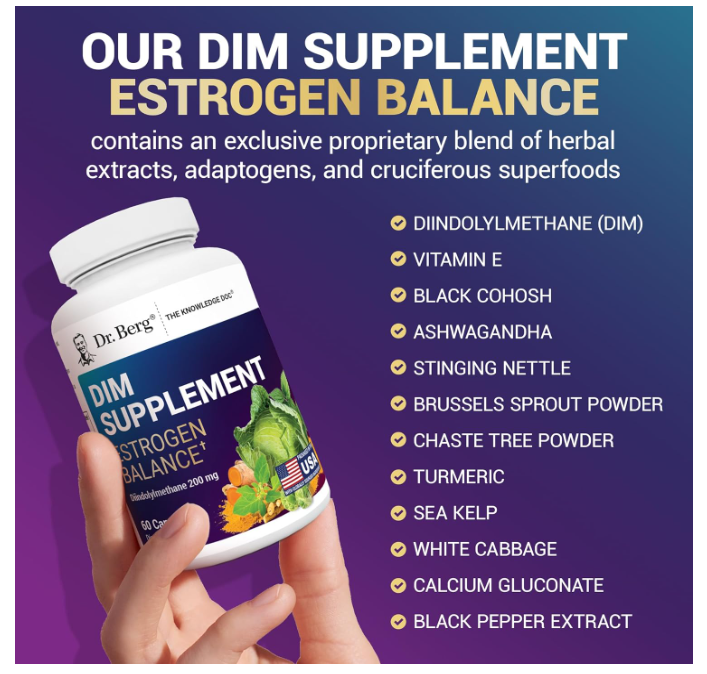 Dr. Berg DIM Supplement Estrogen Balance - 60 Capsules