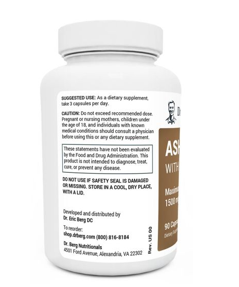 Dr. Berg Ashwagandha with Black Pepper - 90 Vegetable Capsules