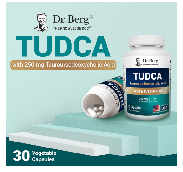 Dr. Berg TUDCA - 250 mg of Tauroursodeoxycholic Acid - 30 Vegetable Capsules