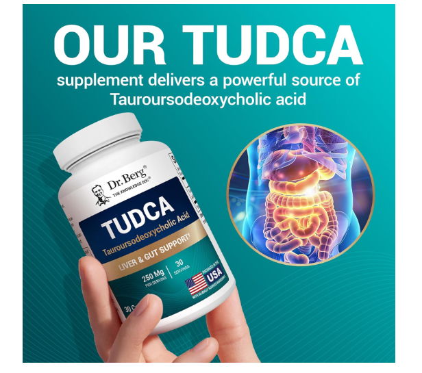 Dr. Berg TUDCA - 250 mg of Tauroursodeoxycholic Acid - 30 Vegetable Capsules