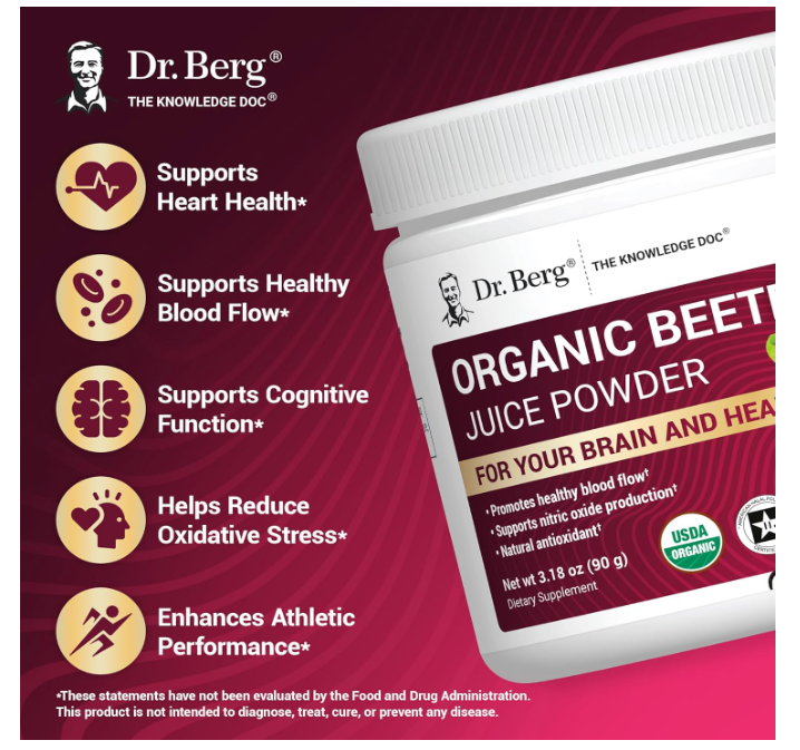 Dr. Berg Raw Organic Beetroot Juice Powder