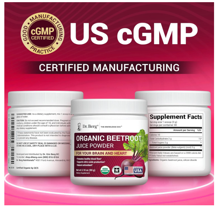 Dr. Berg Raw Organic Beetroot Juice Powder