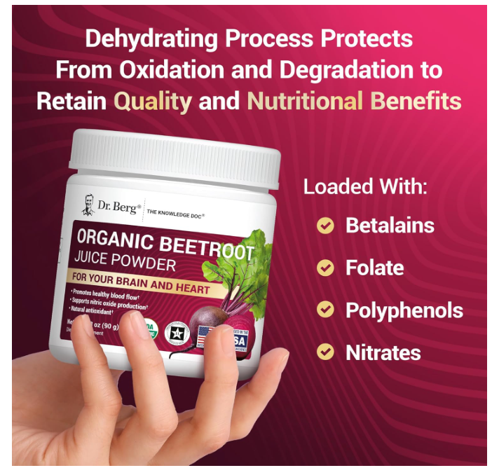 Dr. Berg Raw Organic Beetroot Juice Powder