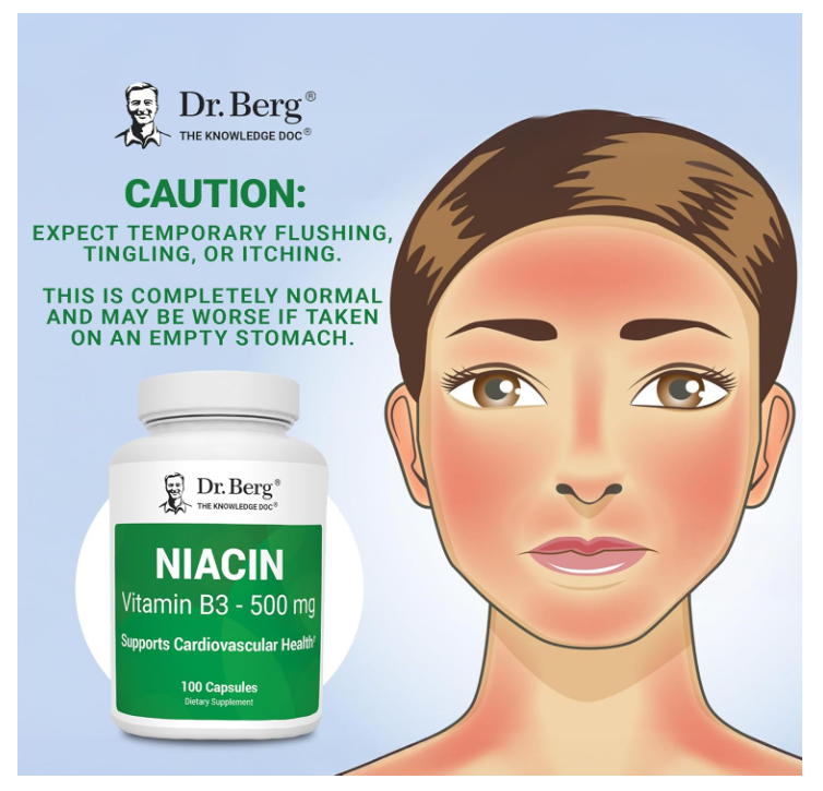 Niacin - 500 mg of Vitamin B3 - 100 Gelatin Capsules