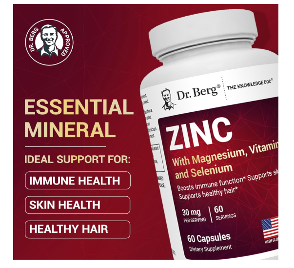Dr. Berg Zinc with Magnesium, Vitamin D3 and Selenium - 60 Capsules