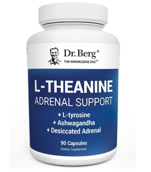 Dr. Berg L-Theanine Adrenal Support with L-tyrosine & Licorice Root - 90 Capsules