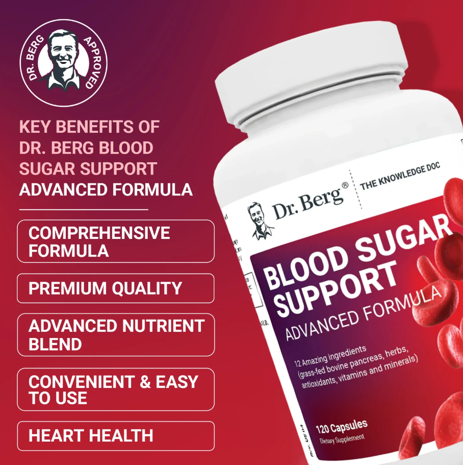 Dr. Berg Blood Sugar Support Advanced Formula with Chromium & Potassium - 120 Capsules