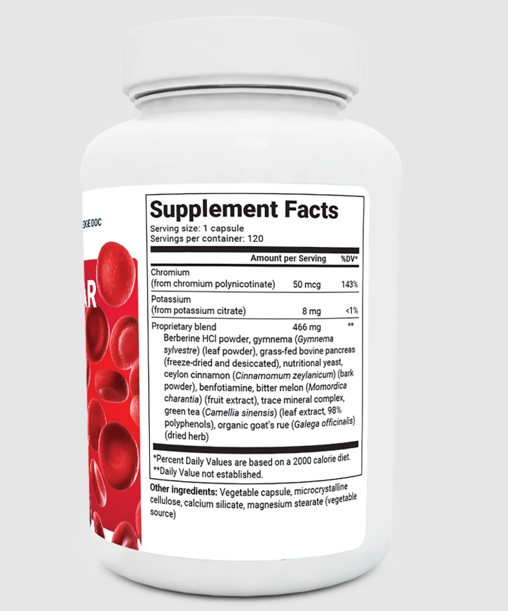 Dr. Berg Blood Sugar Support Advanced Formula with Chromium & Potassium - 120 Capsules