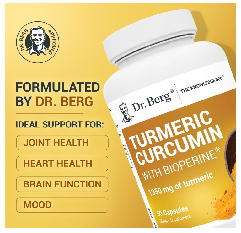 Dr. Berg Turmeric Curcumin with BioPerine - 60 Capsules