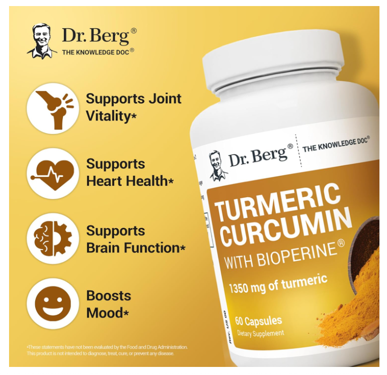 Dr. Berg Turmeric Curcumin with BioPerine - 60 Capsules