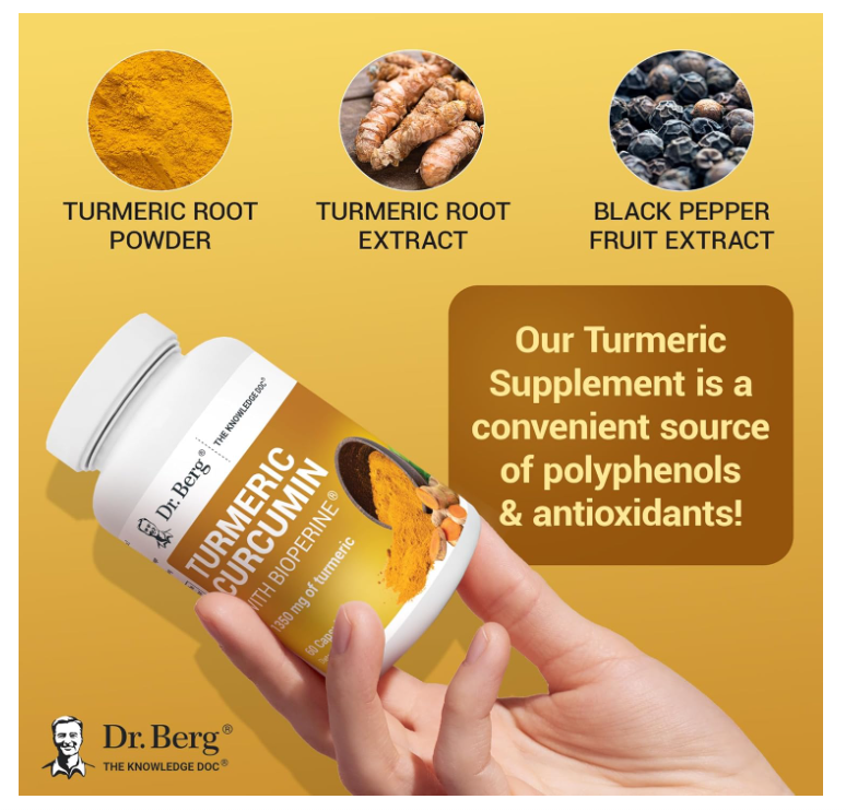 Dr. Berg Turmeric Curcumin with BioPerine - 60 Capsules