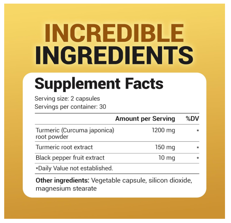 Dr. Berg Turmeric Curcumin with BioPerine - 60 Capsules