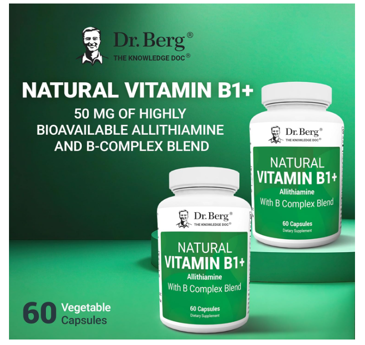 Dr. Berg Natural Vitamin B1+ Allithiamine with B Complex Blend - 60 Capsules