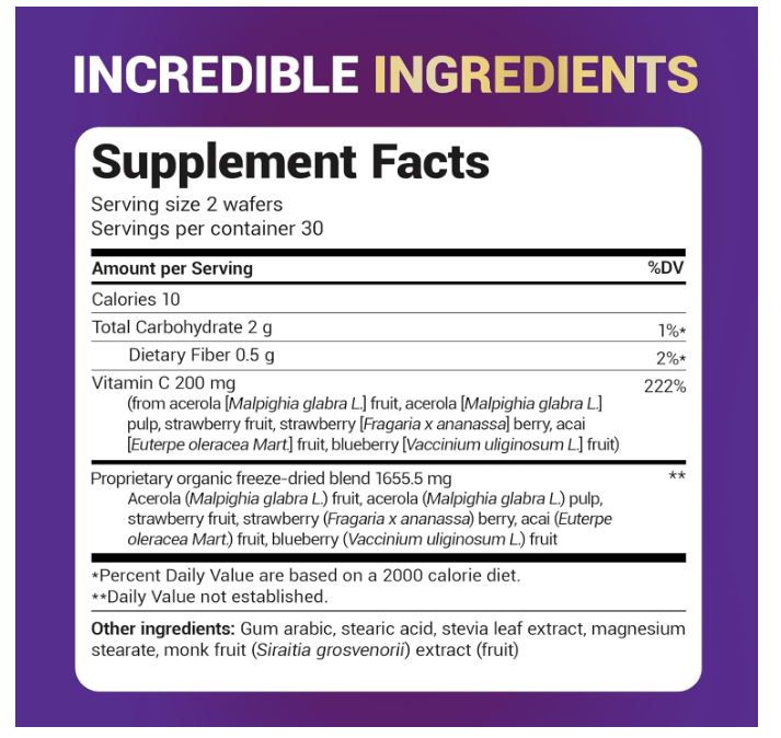 Dr. Berg Chewable Vitamin C Complex - Made with Organic Berries - 60 Servings