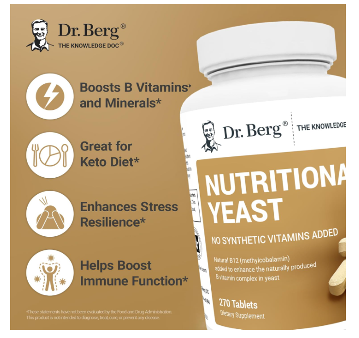 Dr. Berg Nutritional Yeast 270 Tablets (EXP. 05/25)