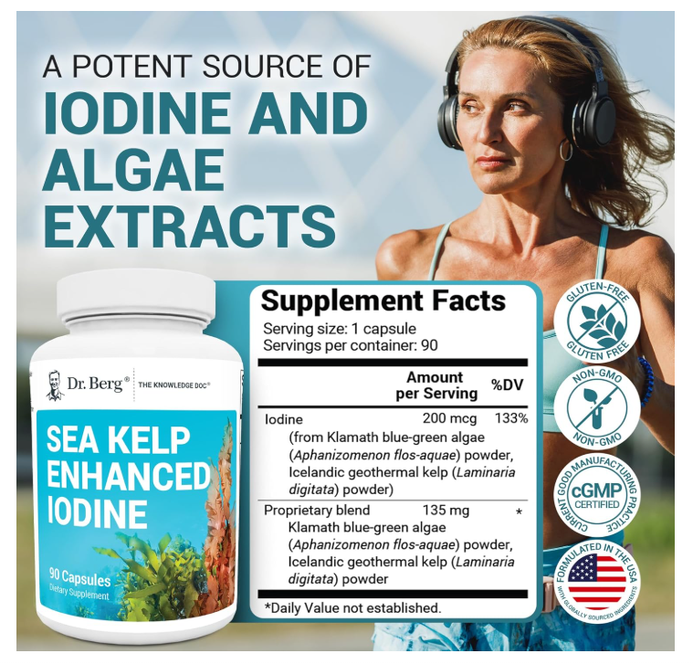 Dr. Berg Sea Kelp Enhanced Iodine - 90 Capsules