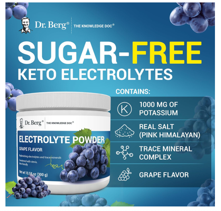 Dr. Berg Electrolyte Powder Grapes 50-Servings