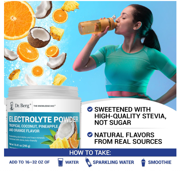 Dr. Berg Electrolyte Tropical Coconut Pineapple & Orange 50-Servings