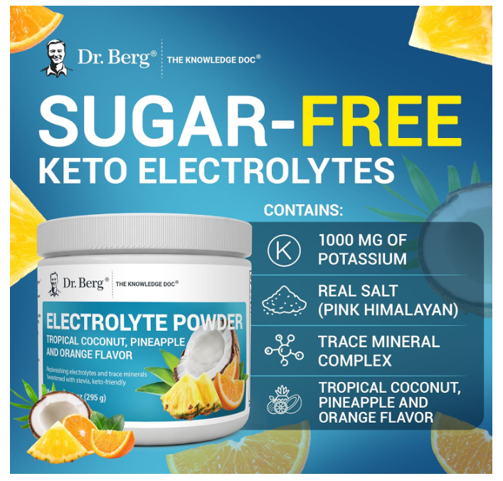 Dr. Berg Electrolyte Tropical Coconut Pineapple & Orange 50-Servings