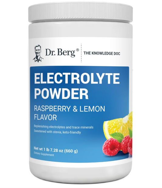 Dr. Berg Electrolyte Powder Raspberry & Lemon 100-Servings