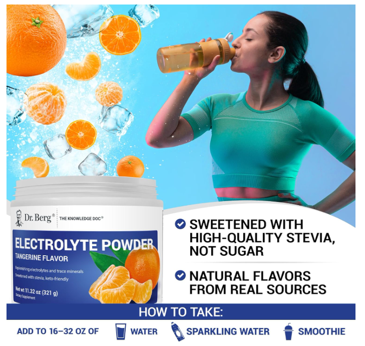 Dr. Berg Electrolyte Powder Tangerine 50-Servings
