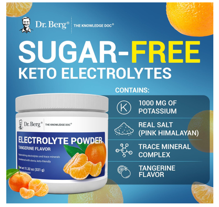 Dr. Berg Electrolyte Powder Tangerine 50-Servings