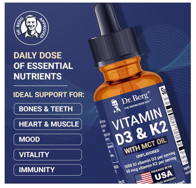 Dr. Berg Vitamin D3 & K2 Liquid with MCT Oil - 30ML