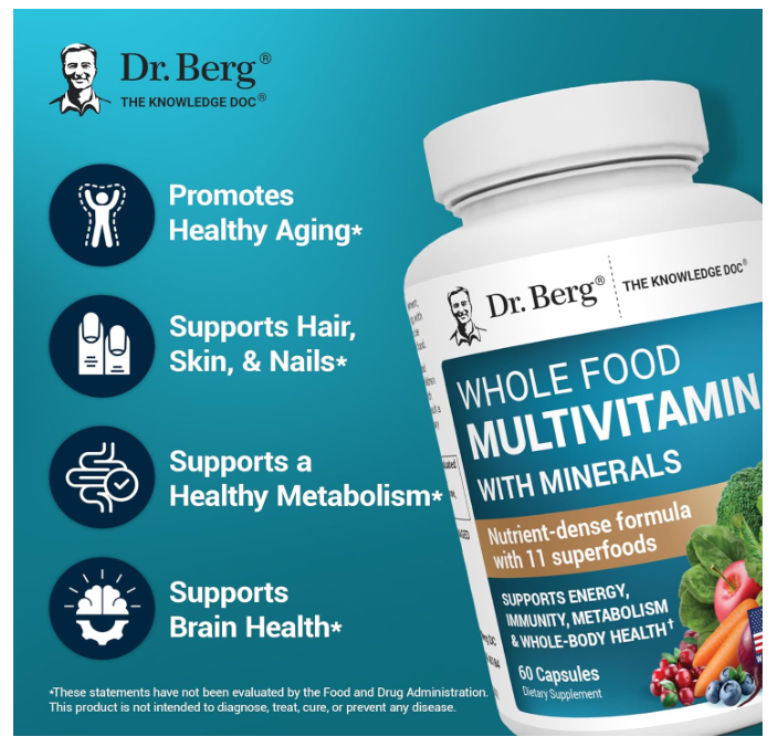 Dr. Berg Whole Food Multivitamin with Minerals - 60 Capsules