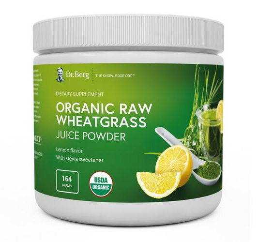 Dr. Berg Organic Raw Wheatgrass Lemon Juice Powder 60-Servings
