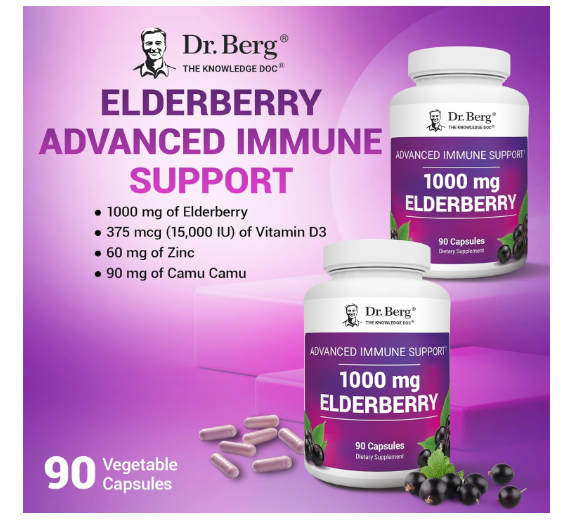 Dr. Berg Advanced Immune Support - Black Elderberry with Camu-Camu - 90 Capsules