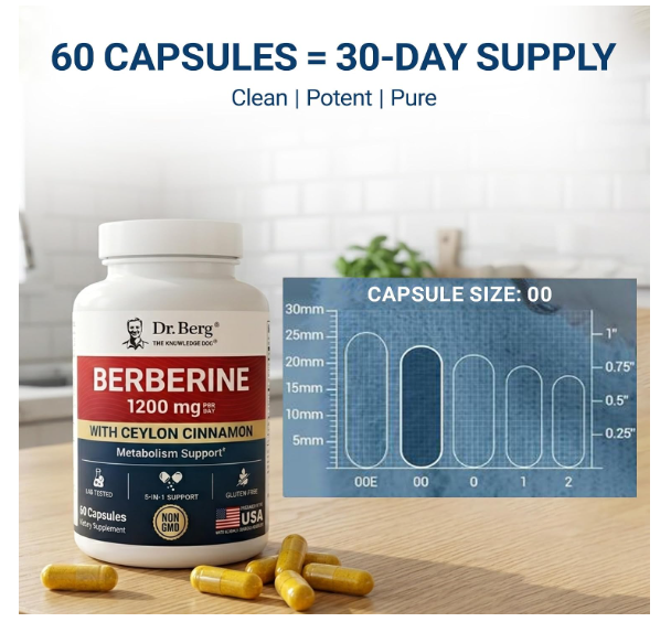 Dr. Berg Berberine with Ceylon Cinnamon - 60 Capsules