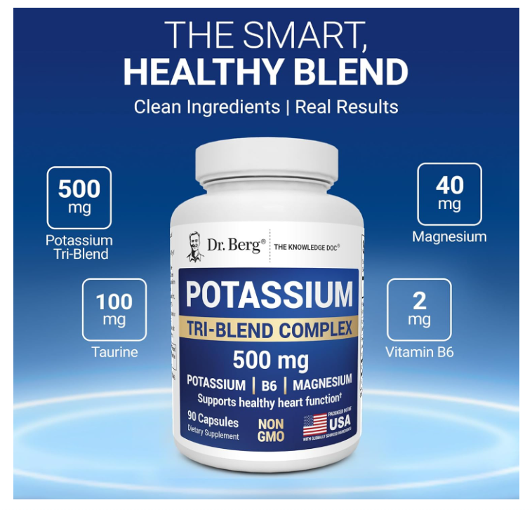Dr. Berg Potassium Tri-Blend Complex - 90 Capsules