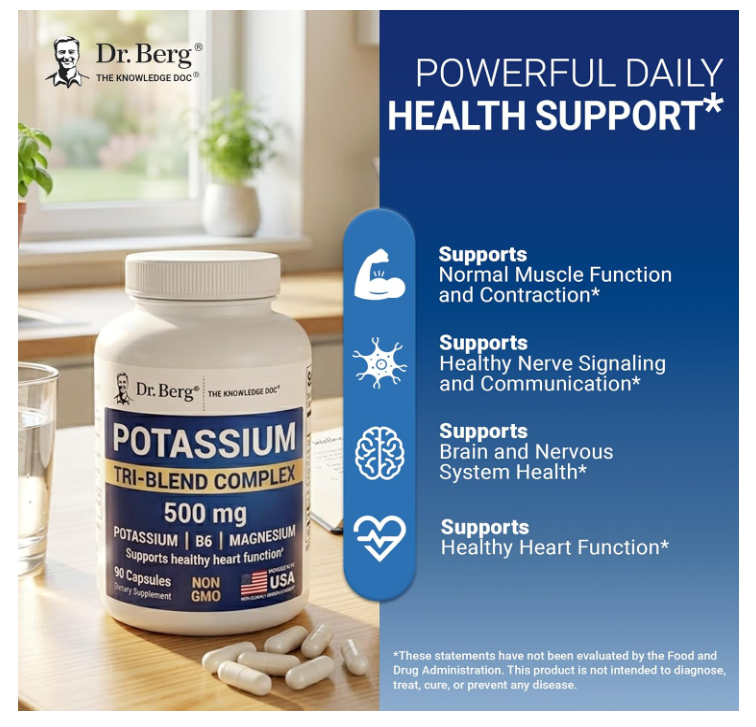 Dr. Berg Potassium Tri-Blend Complex - 90 Capsules