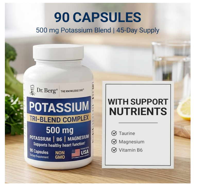 Dr. Berg Potassium Tri-Blend Complex - 90 Capsules
