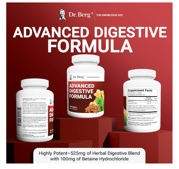 Dr. Berg Advanced Digestive Formula 180 Tablets (Expiration Date - October 2024)