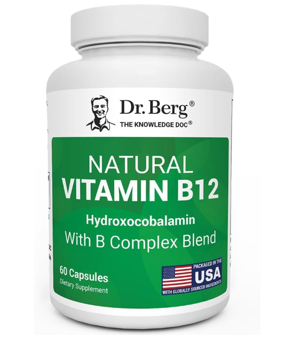 Dr. Berg Natural Vitamin B12 - 1,000 mcg Hydroxocobalamin - 60 Capsules