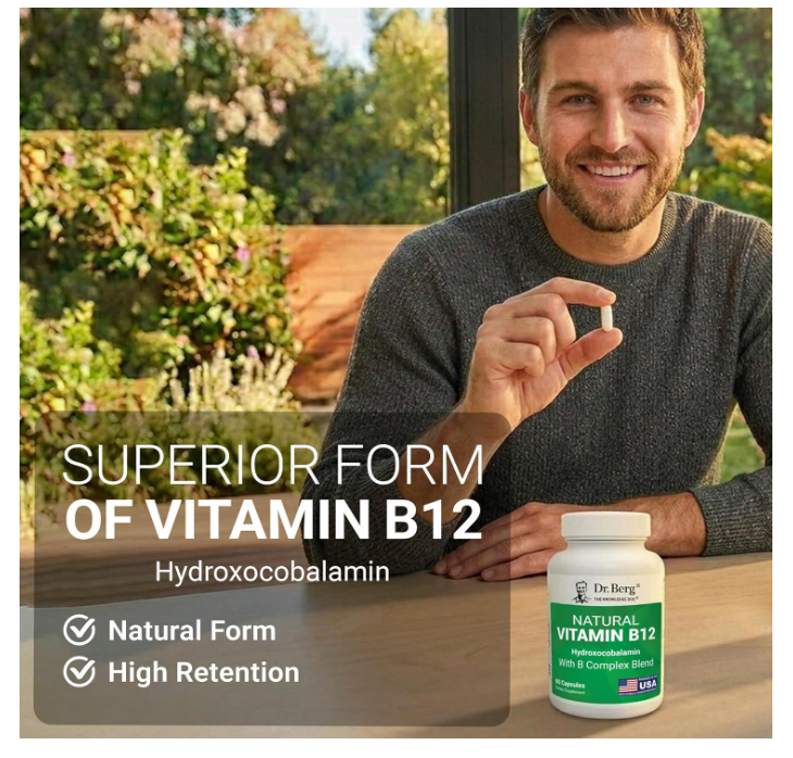 Dr. Berg Natural Vitamin B12 - 1,000 mcg Hydroxocobalamin - 60 Capsules