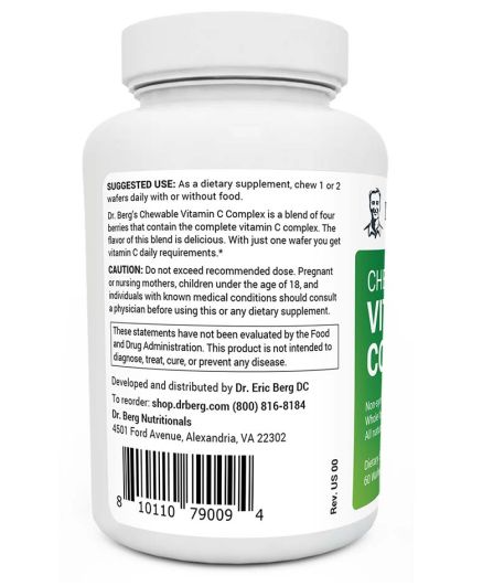 Dr. Berg Chewable 100% Natural Vitamin C Complex 60 Servings