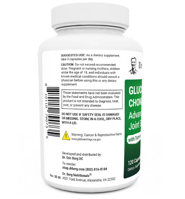 Dr. Berg Glucosamine Chondroitin Advanced Joint Support 120ct