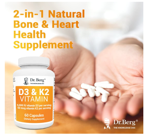 Dr. Berg Vitamin D3 & K2 5,000 IU 60 Capsules