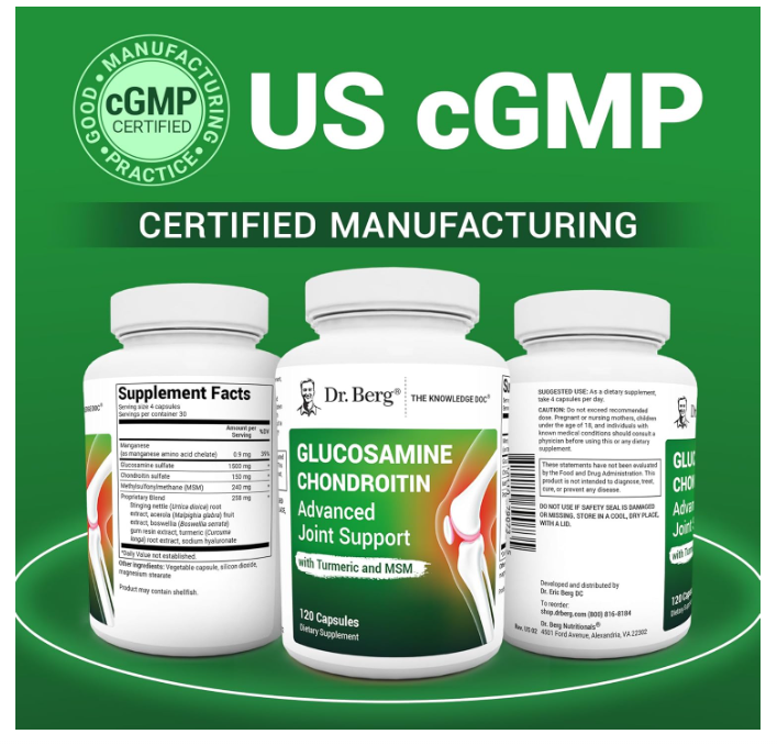 Dr. Berg Glucosamine Chondroitin Advanced Joint Support 120ct