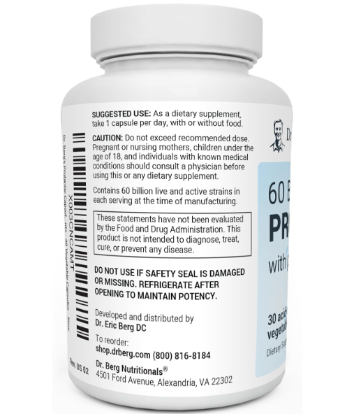 Dr. Berg 60 Billion Probiotic with Prebiotic Blend - 30 Capsule