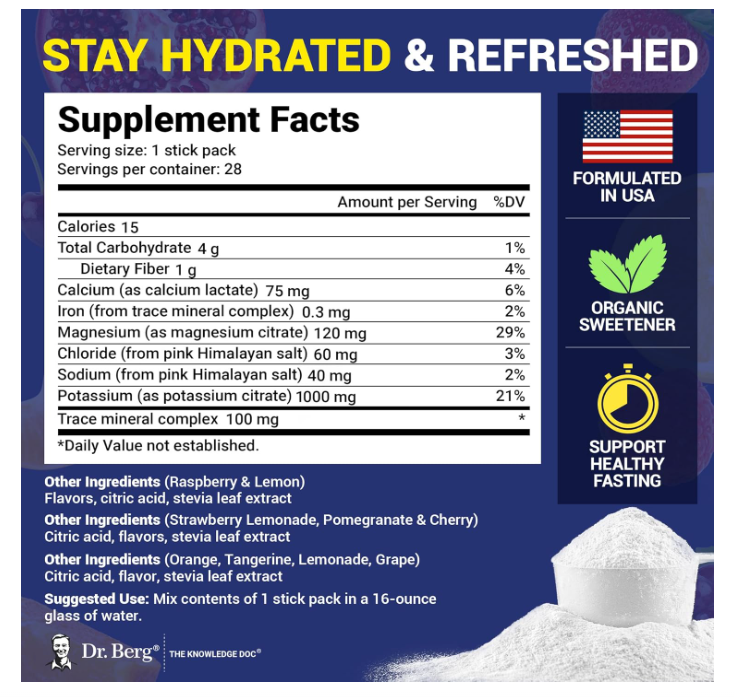 Dr. Berg Electrolyte Powder - Variety Pack 28-Sticks