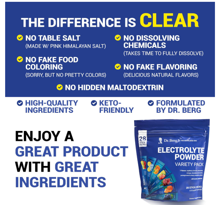 Dr. Berg Electrolyte Powder - Variety Pack 28-Sticks