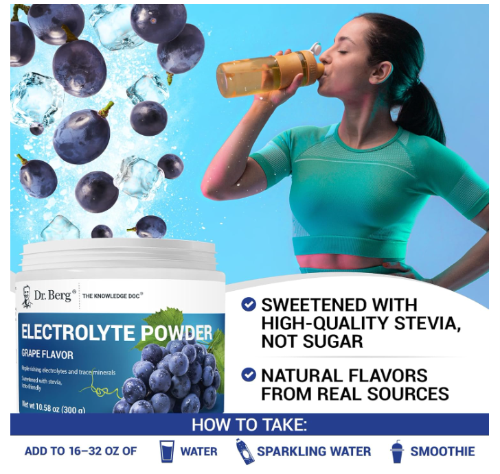 Dr. Berg Electrolyte Powder Grapes 50-Servings
